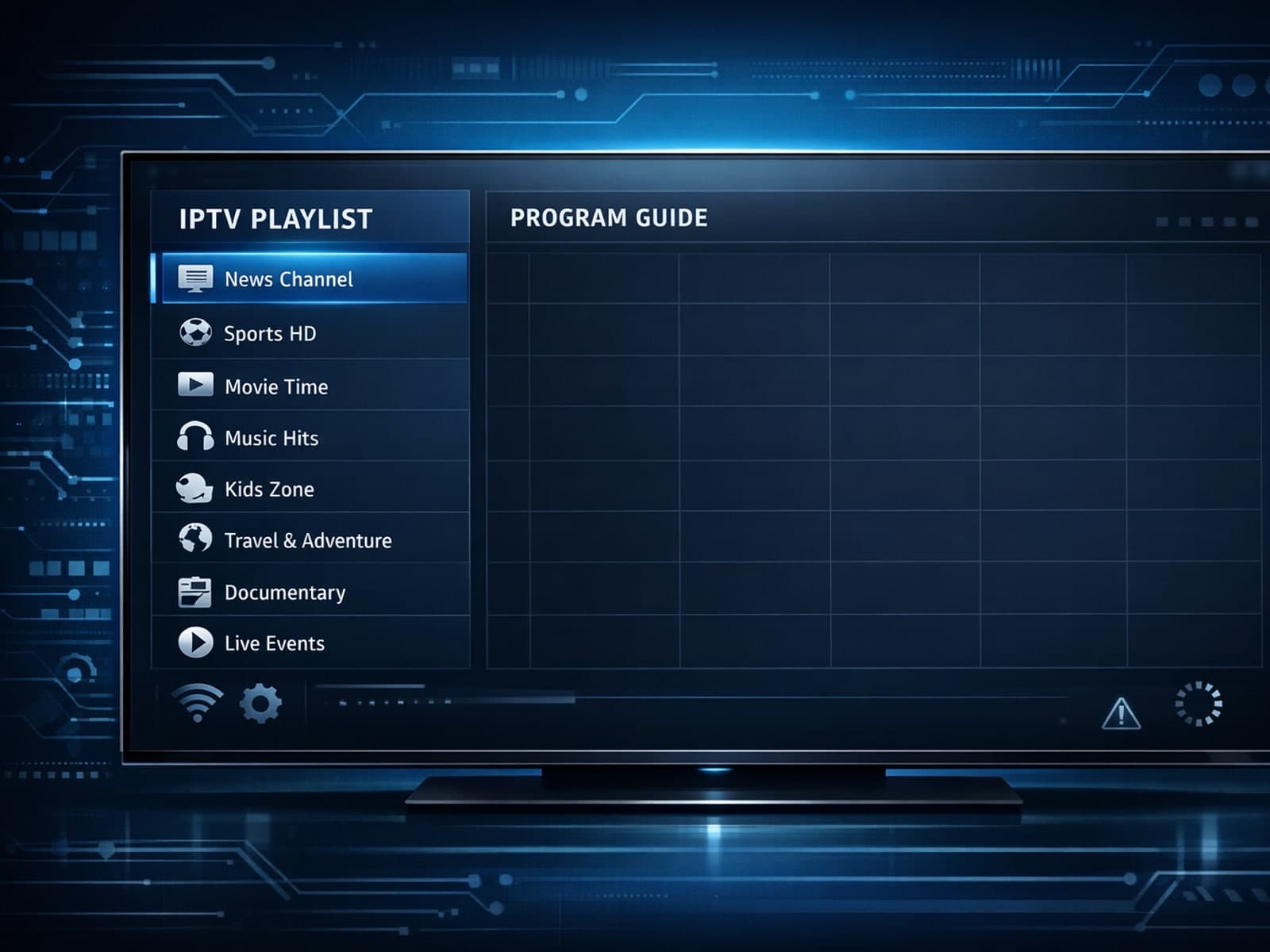 TiviMate app showing playlist loaded but no EPG guide