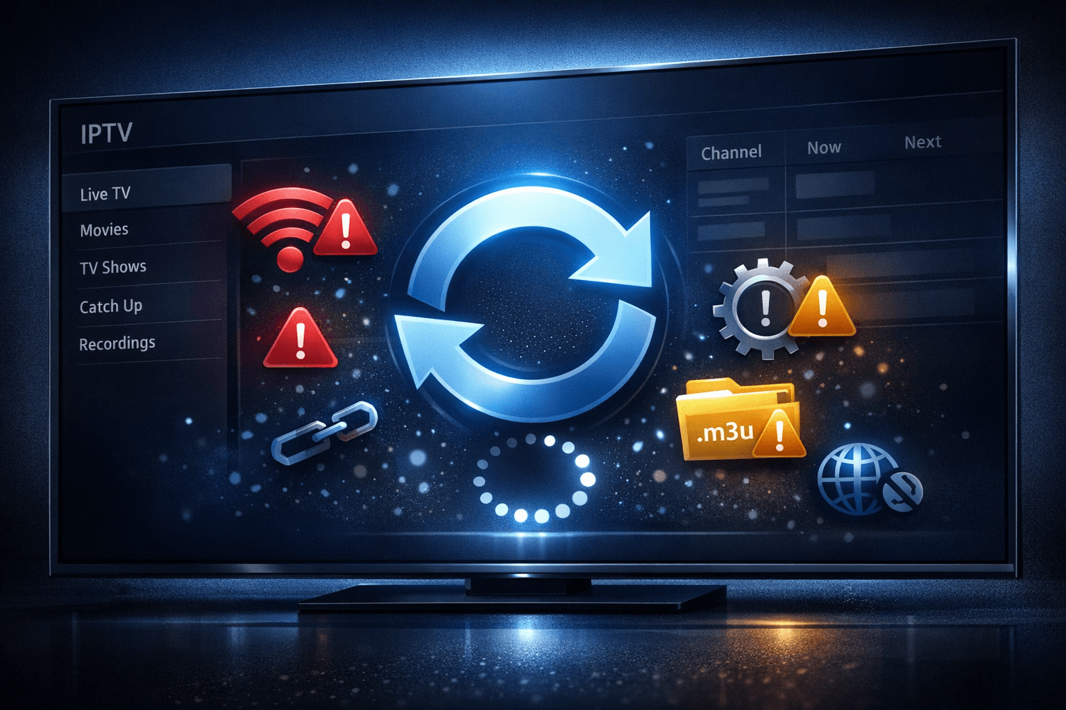 TiviMate app showing playlist refresh failure on Android TV