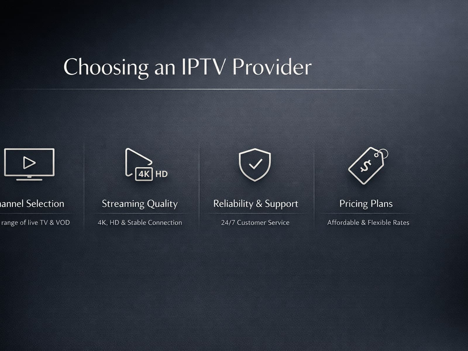 Remote control on a couch with a smart TV displaying IPTV interface