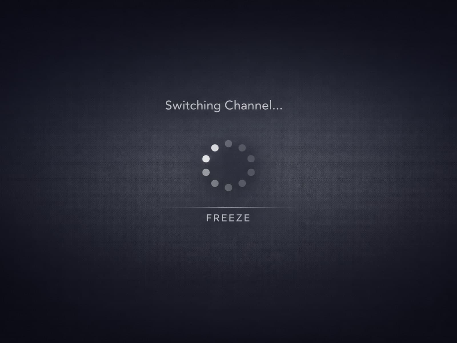 Illustration showing a streaming IPTV interface with buffering icons and frozen screen effect on a dark blue background