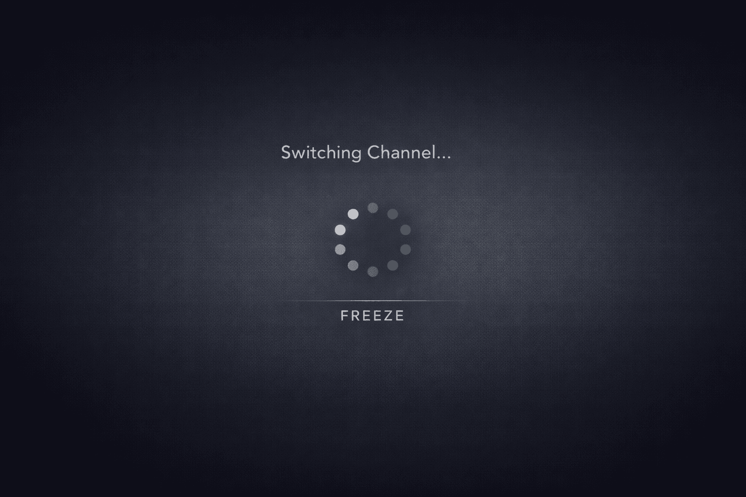 Illustration showing a streaming IPTV interface with buffering icons and frozen screen effect on a dark blue background