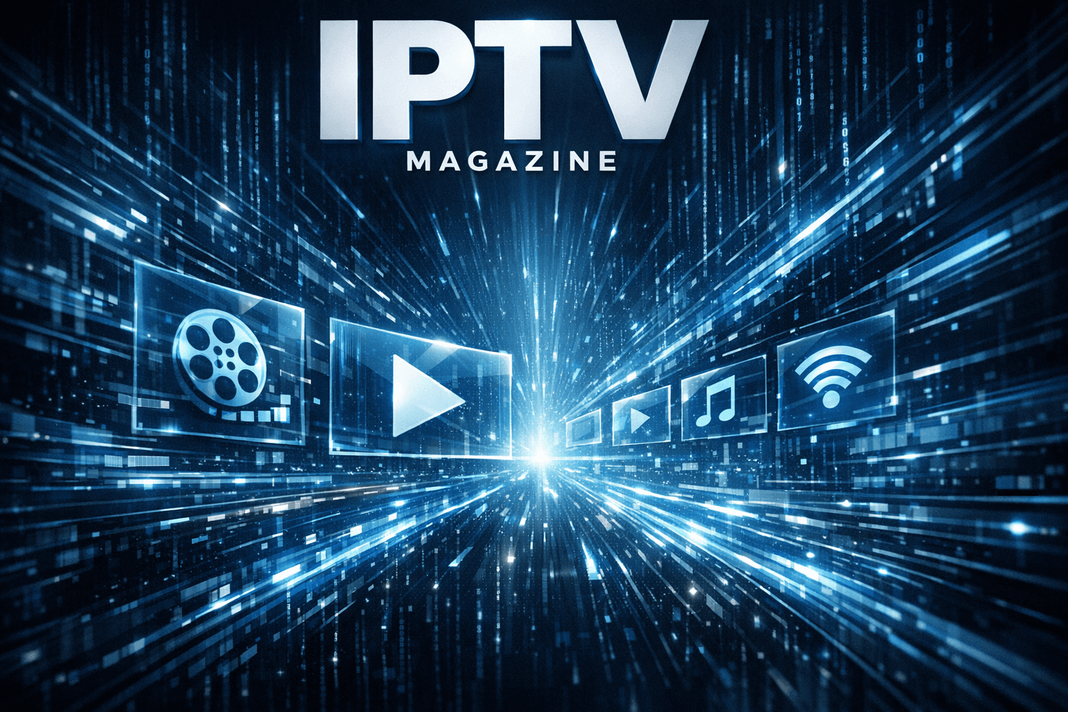Illustration showing two IPTV streaming methods: M3U playlist file and Xtream Codes login portal.