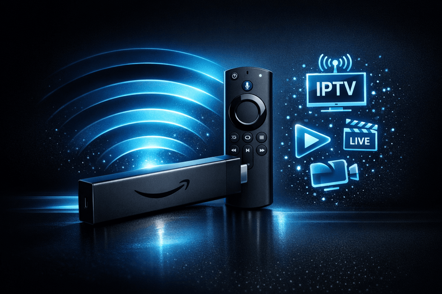 High-tech Fire TV Stick connected wirelessly with optimal WiFi settings visualized