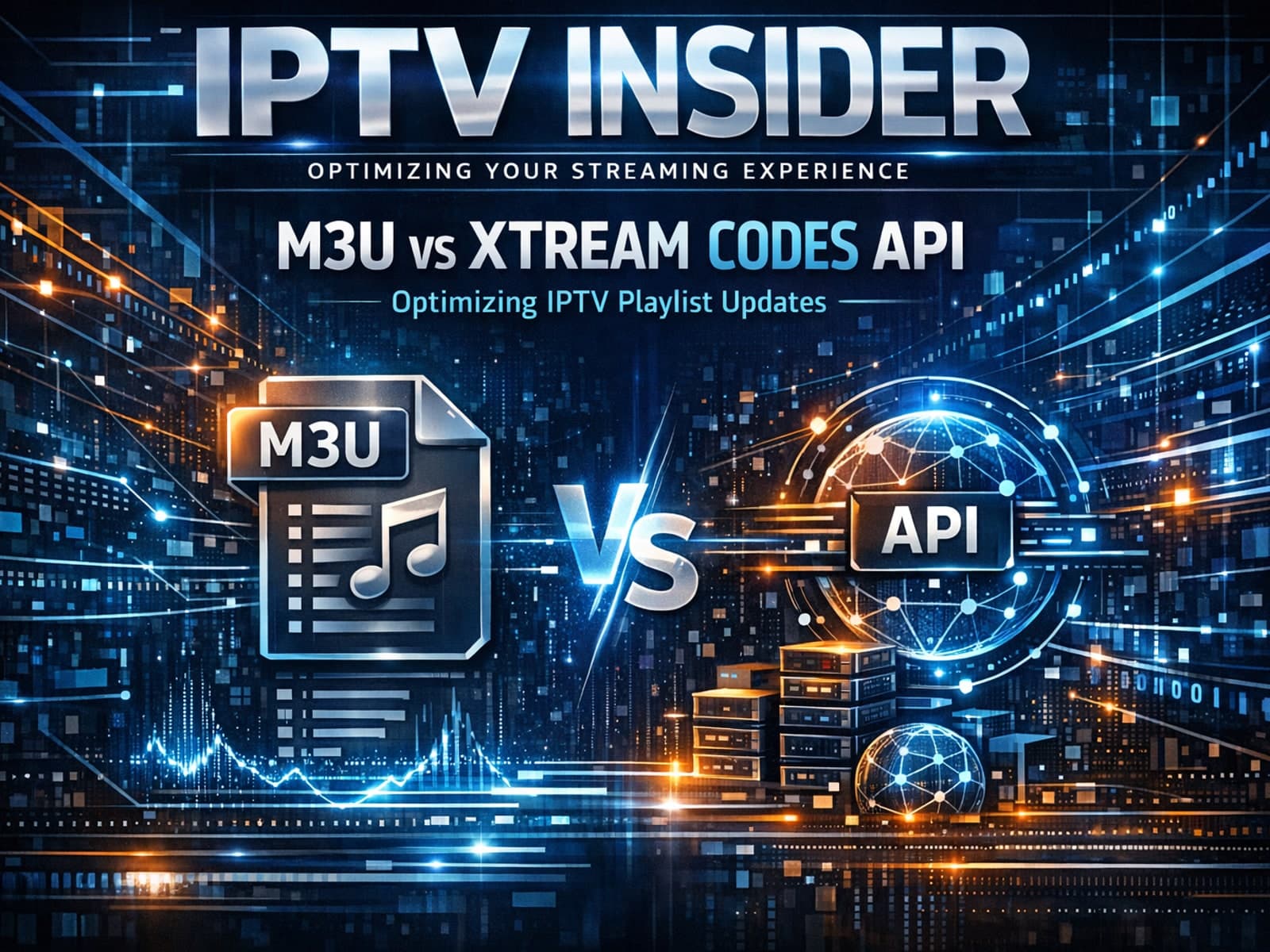 Comparison of M3U Plus and Xtream Codes API for IPTV playlist updates on digital devices