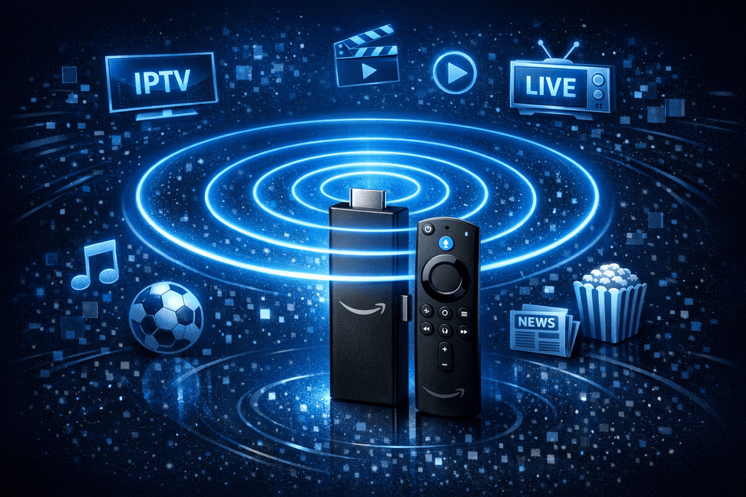 Fire TV Stick connected to WiFi router for smooth IPTV streaming