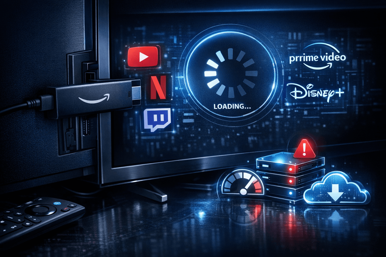 Fire TV Stick device showing storage settings to fix IPTV lag