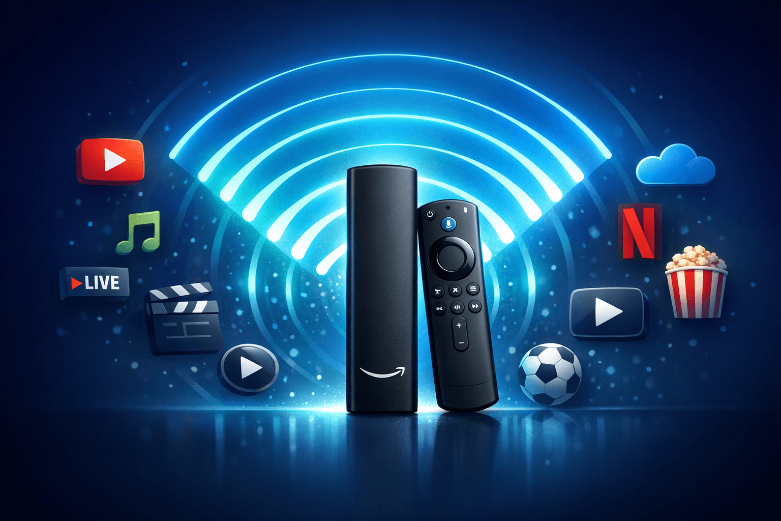 Fire TV Stick connected to Wi-Fi router illustrating optimal network settings