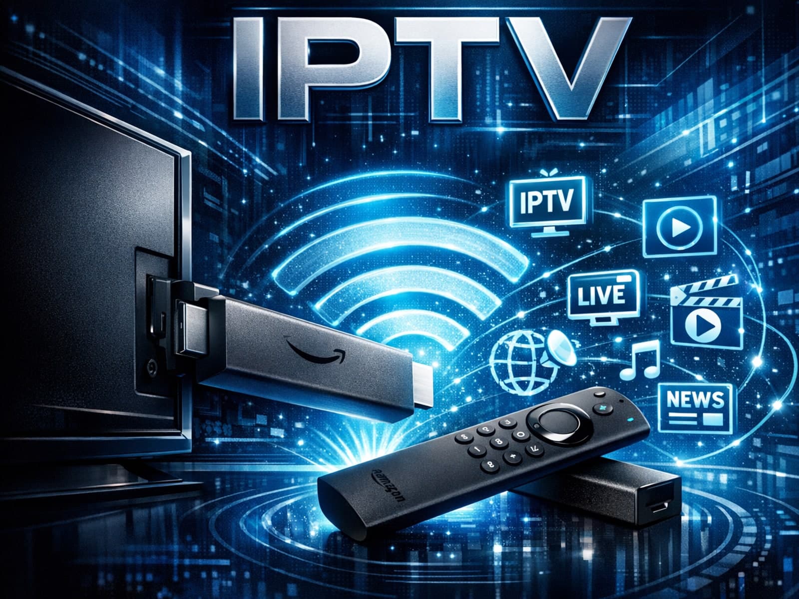 Fire TV Stick connected to 5 GHz WiFi for IPTV streaming