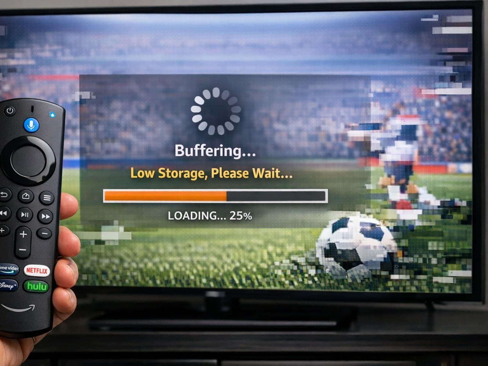 Fire TV Stick displaying buffering issue due to low storage