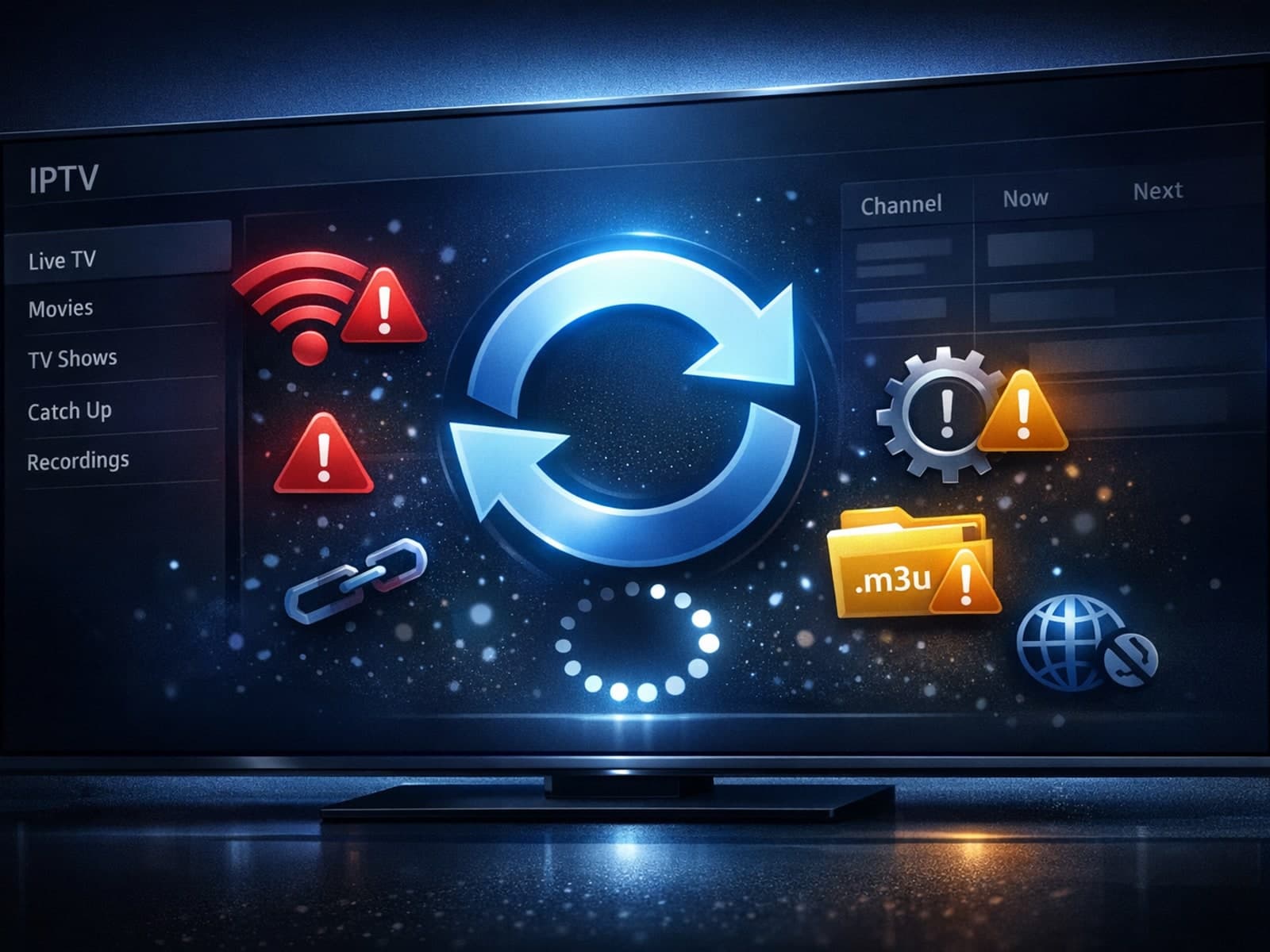 TiviMate app showing playlist refresh failure on Android TV