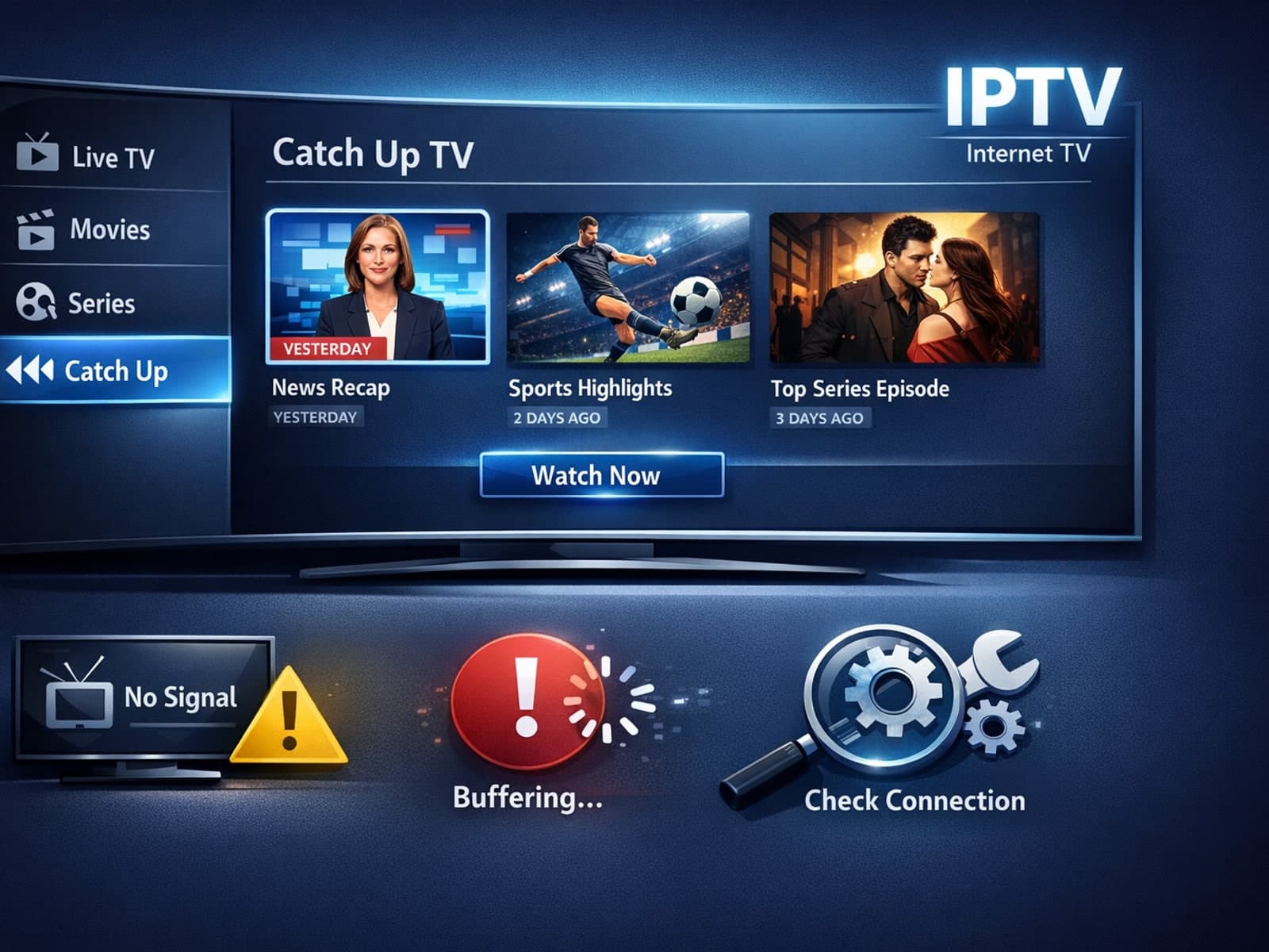 TiviMate app screen showing catch-up TV options